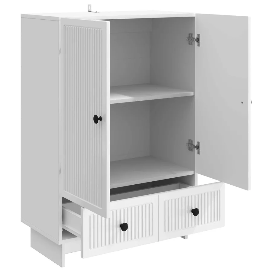 Buffet Blanc Brillant 66 x 34,5 x 95 cm Bois d’ingénierie - 5