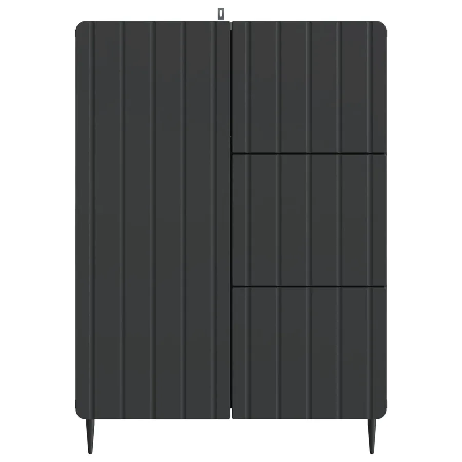 Buffet avec tiroir Noir 66 x 34,5 x 91,5 cm Bois d'ingénierie - 6