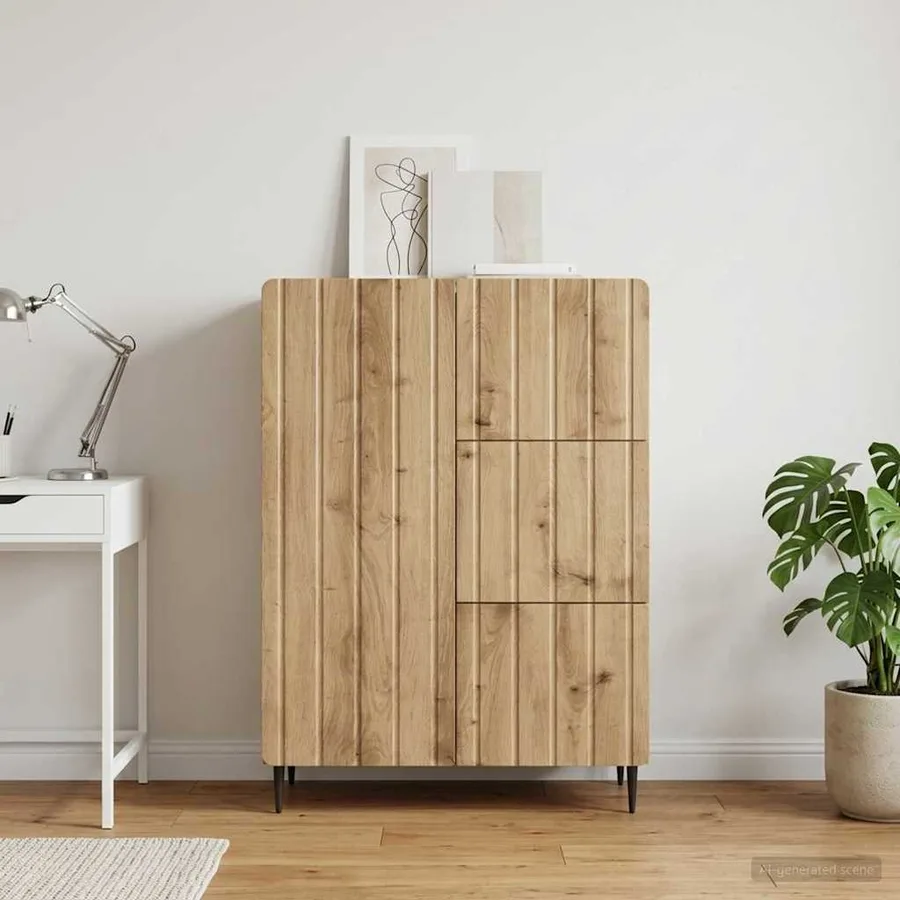 Buffet Chêne artisanal 66 x 34,5 x 91,5 cm Bois d'ingénierie - 4