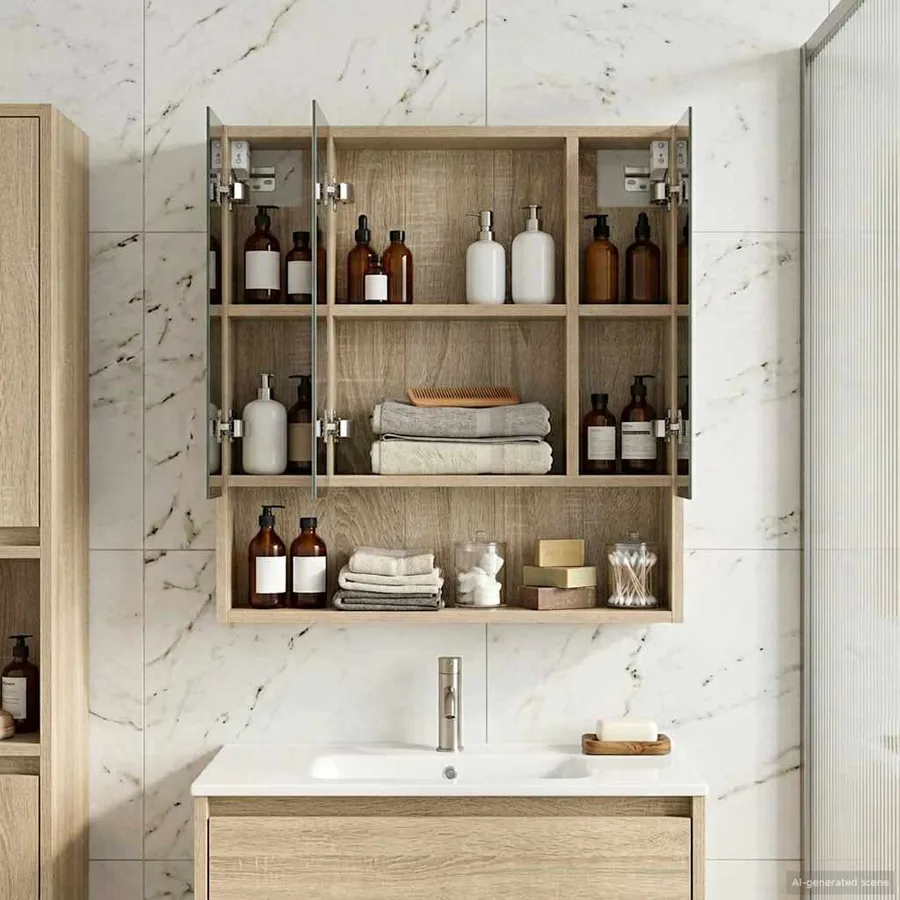 Armoire Miroir de Salle de Bain Chêne Sonoma 60 x 14.5 x 70 cm - 4