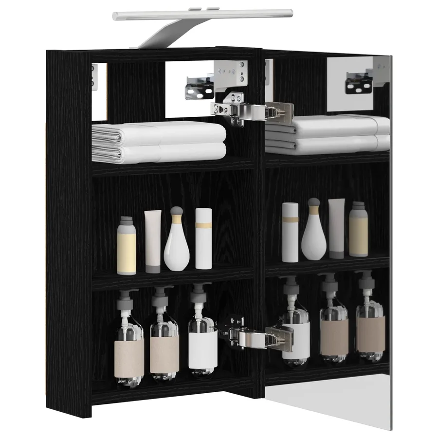 Armoire Miroir de Salle de Bain Chêne noir 30 x 10,5 x 50 cm - 3