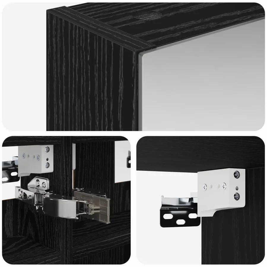 Armoire Miroir de Salle de Bain Chêne noir 30 x 10,5 x 50 cm - 8