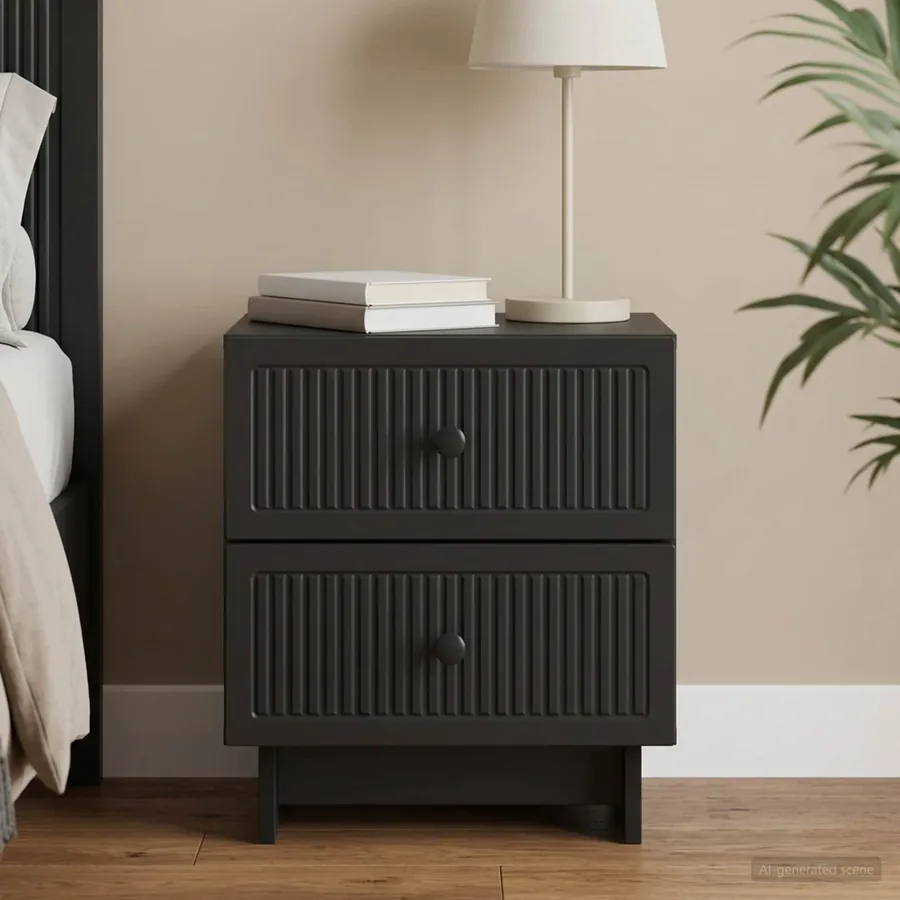 Cabinet de chevet Noir 43 x 34,5 x 47,5 cm Bois d'ingénierie