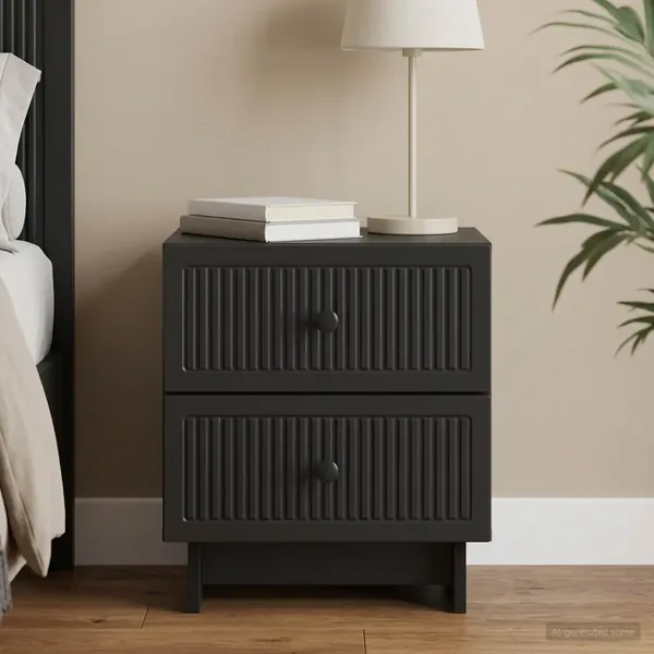 Cabinet de chevet Noir 43 x 34,5 x 47,5 cm Bois d'ingénierie