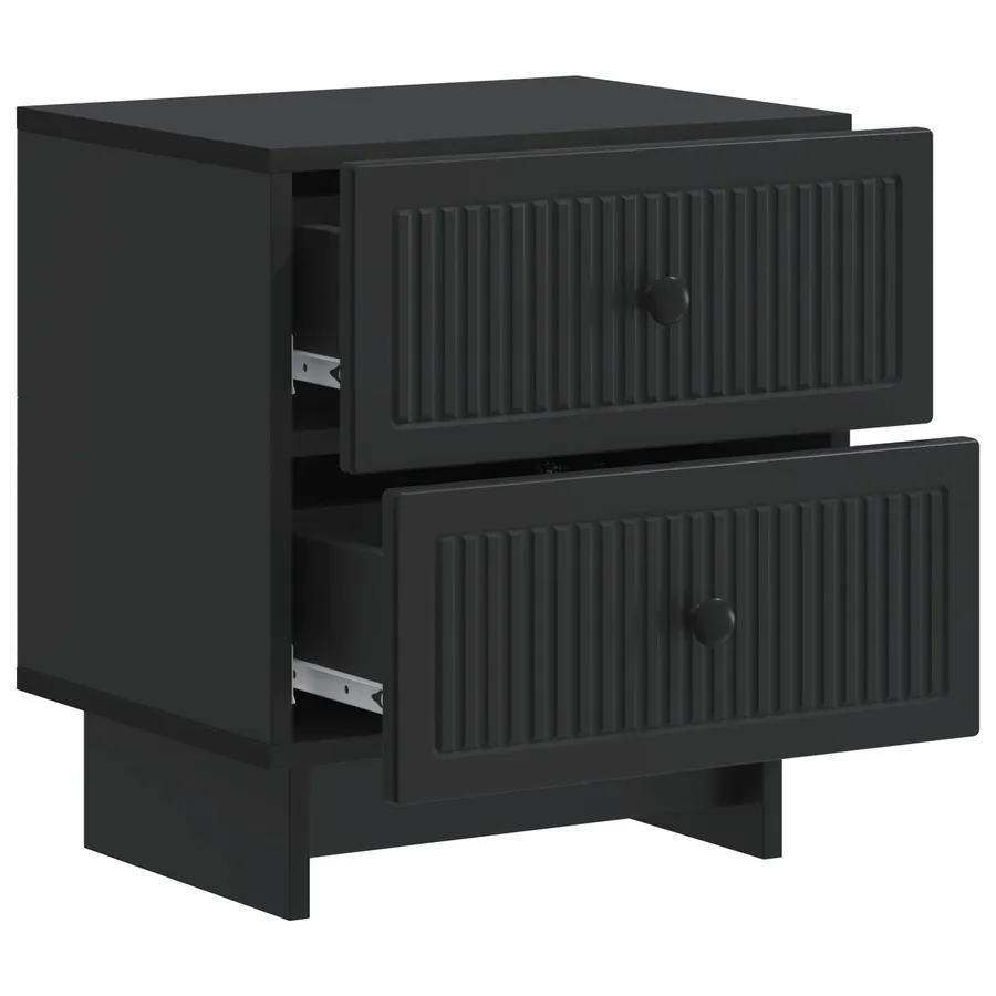 Cabinet de chevet Noir 43 x 34,5 x 47,5 cm Bois d'ingénierie - 4
