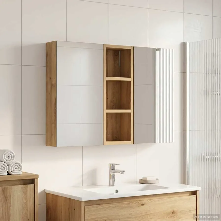 Ensemble de Meubles de Salle de Bain 3 pc 80 x 10,5 x 50 cm