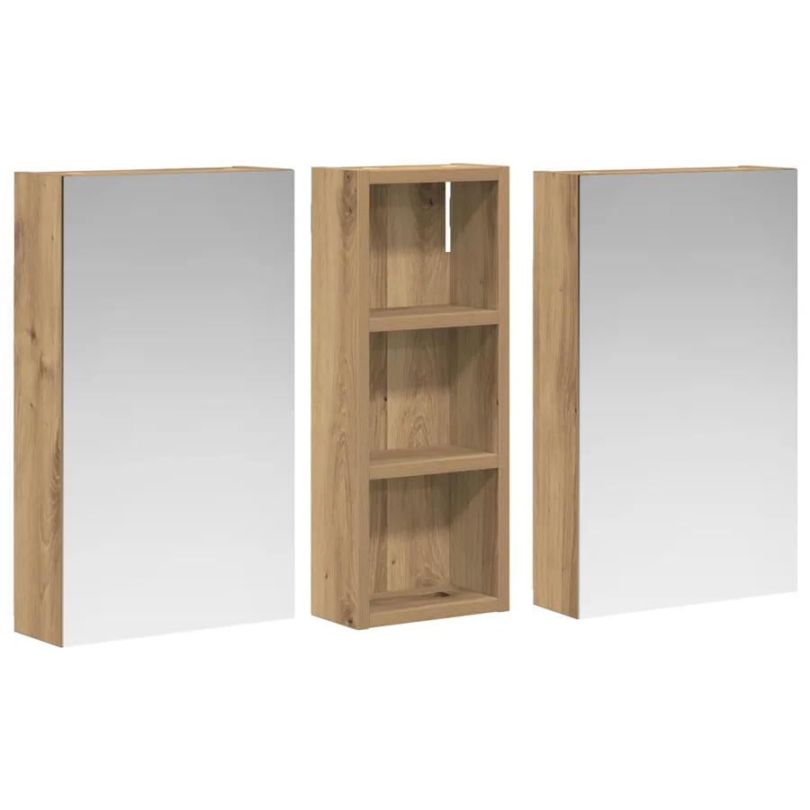 Ensemble de Meubles de Salle de Bain 3 pc 80 x 10,5 x 50 cm - 5