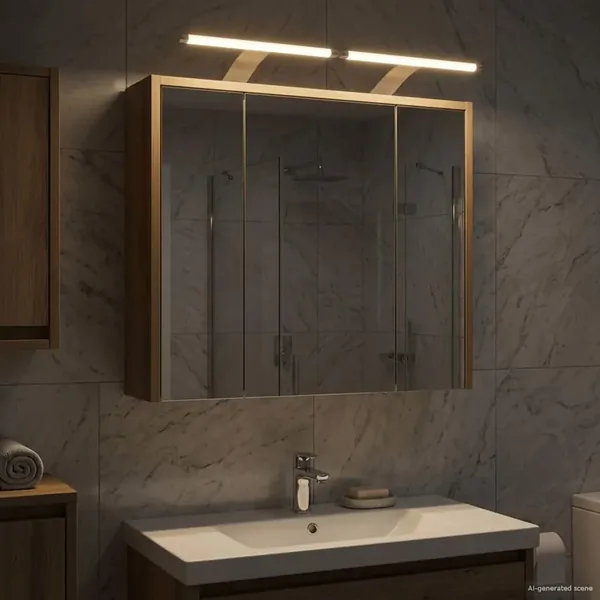 Armoire Miroir de Salle de Bain Chêne artisan