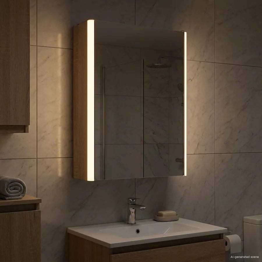 Armoire Miroir de Salle de Bain Chêne Sonoma 33 x 11,5 x 50 cm