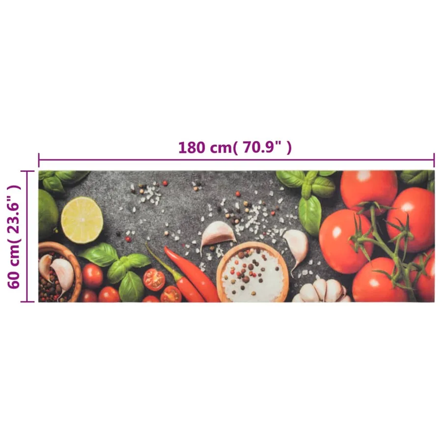 Tapis de cuisine lavable impression légumes 60x180 cm velours - 5