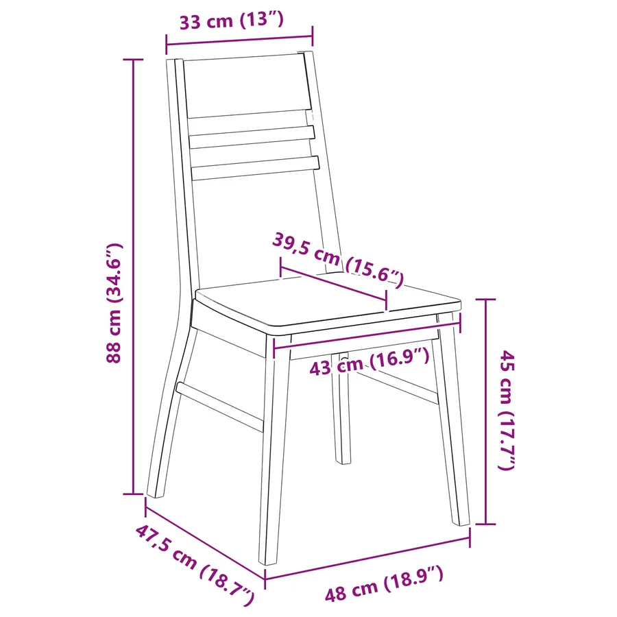 Chaises de salle à manger 2 pcs Naturel 43 x 54 x 89 cm - 11