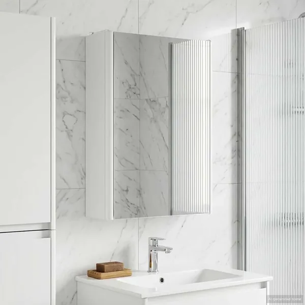 Armoire Miroir de Salle de Bain Blanc 33 x 11,5 x 50 cm