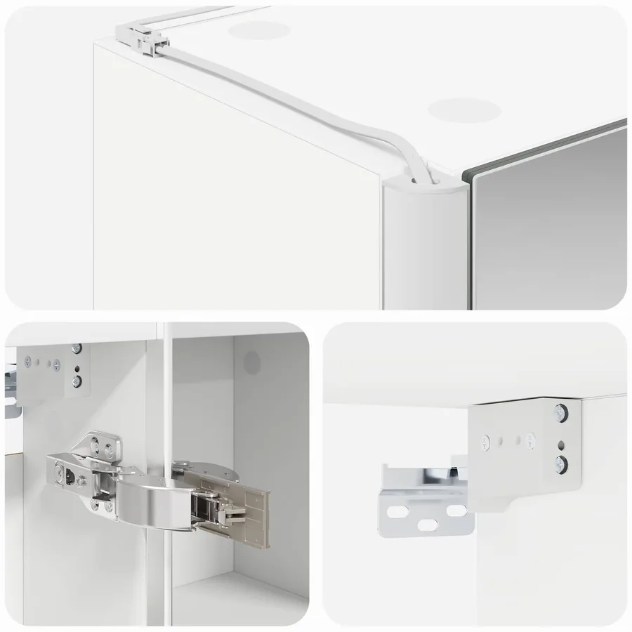 Armoire Miroir de Salle de Bain Blanc 33 x 11,5 x 50 cm - 10