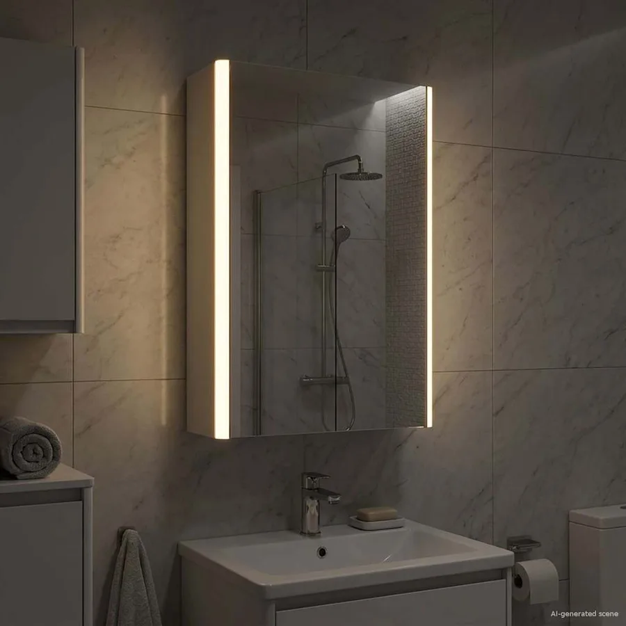 Armoire Miroir de Salle de Bain Blanc 33 x 11,5 x 50 cm - 4