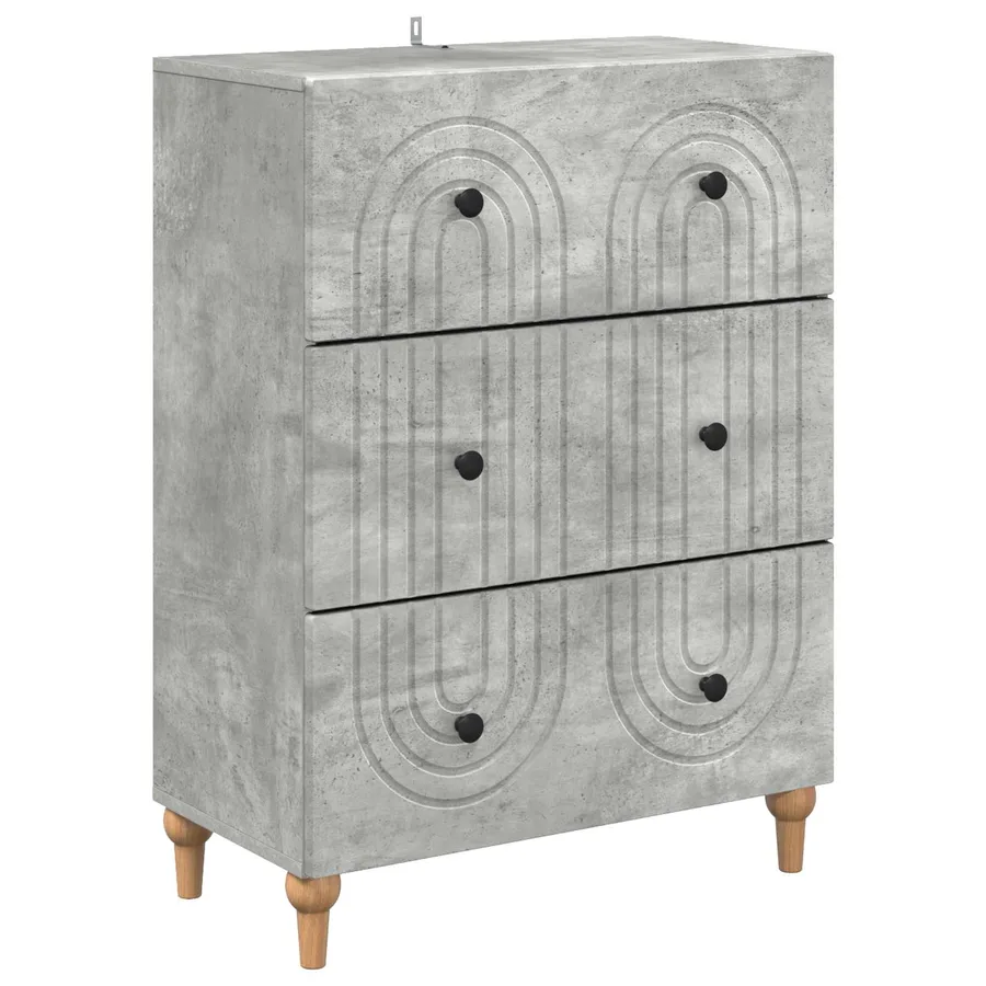 Armoire à tiroirs Gris béton 66 x 34,5 x 90 cm - 2