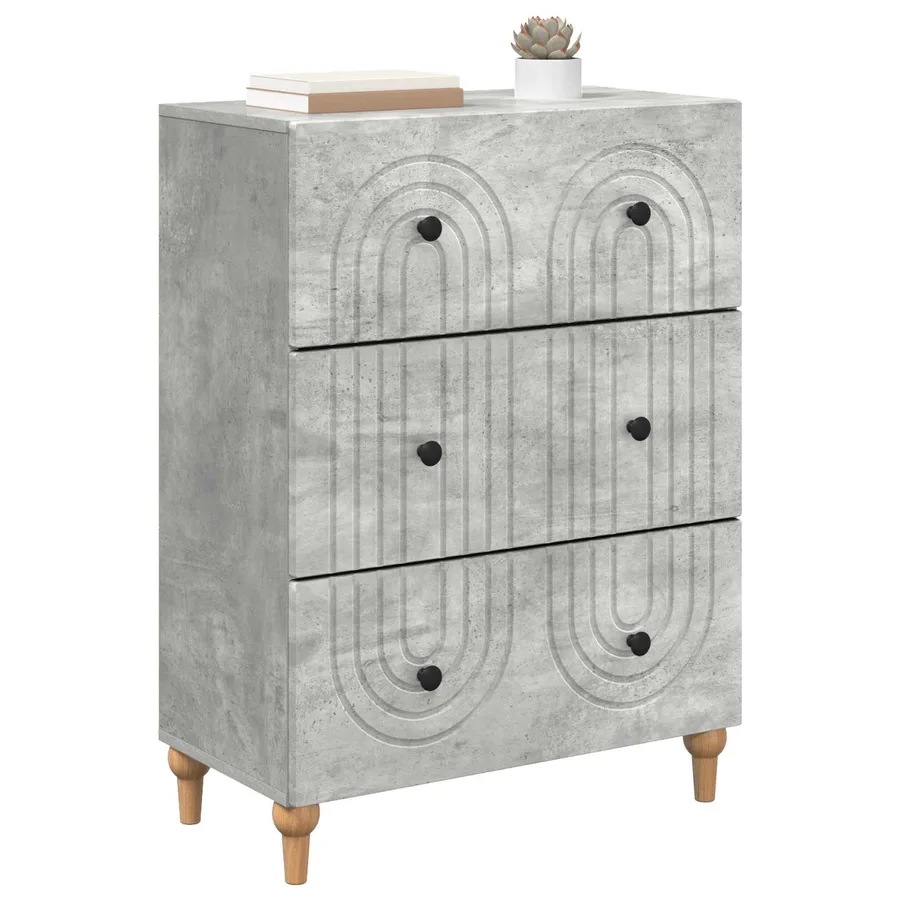 Armoire à tiroirs Gris béton 66 x 34,5 x 90 cm - 3