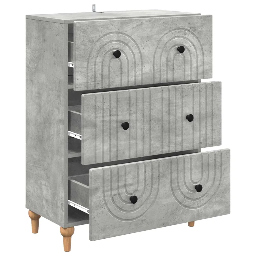 Armoire à tiroirs Gris béton 66 x 34,5 x 90 cm - 5