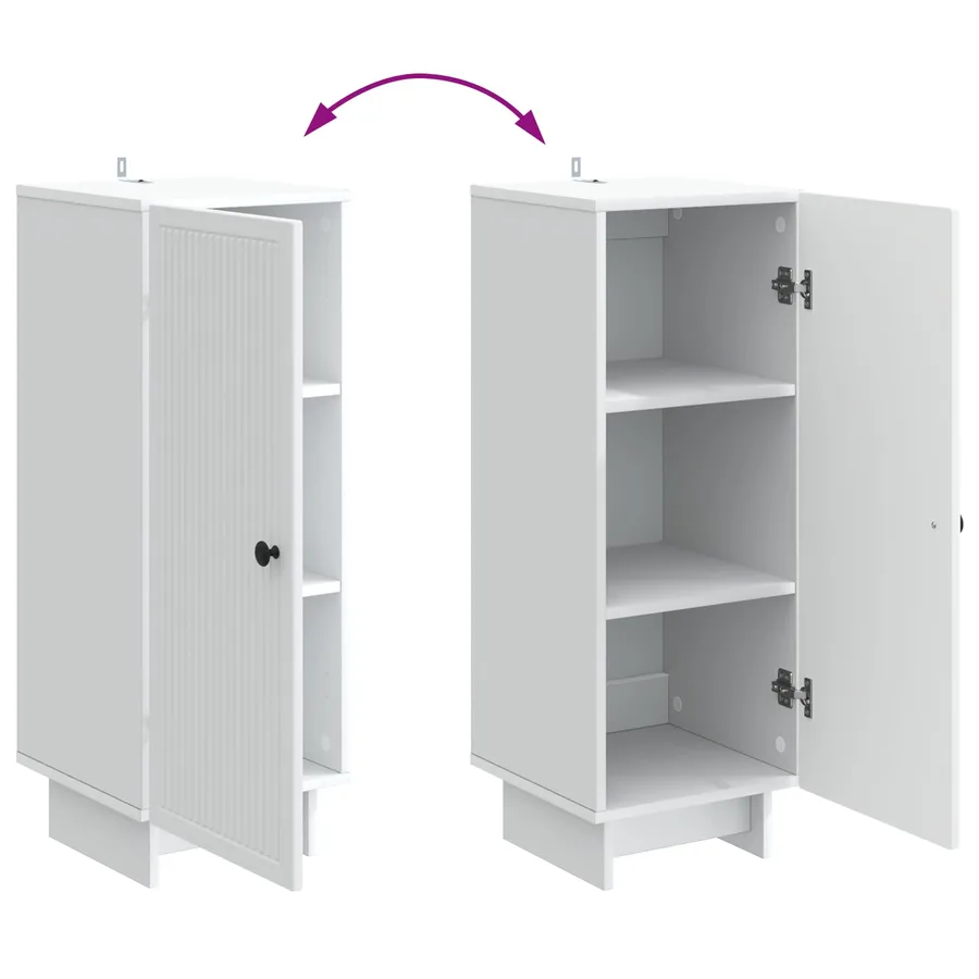 Buffet Blanc 33 x 34,5 x 90 cm Bois d'ingénierie - 11
