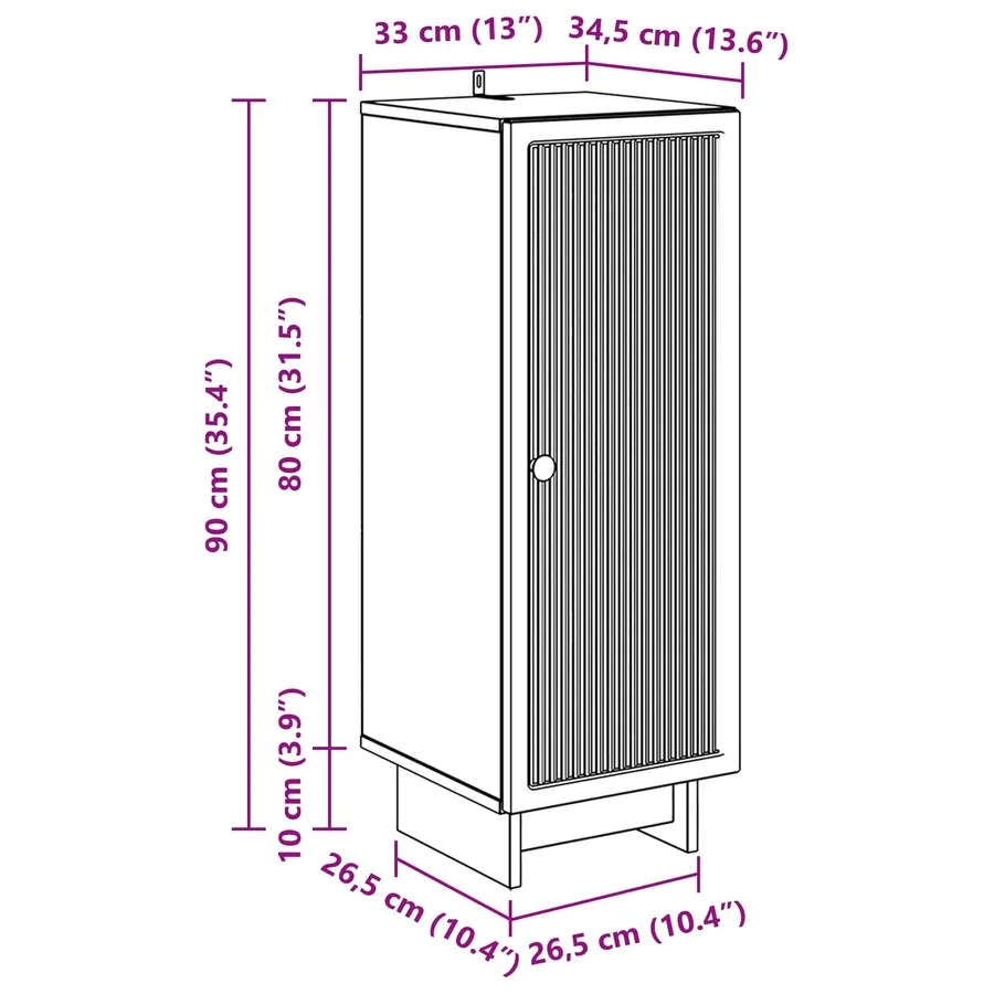 Buffet Blanc 33 x 34,5 x 90 cm Bois d'ingénierie - 13