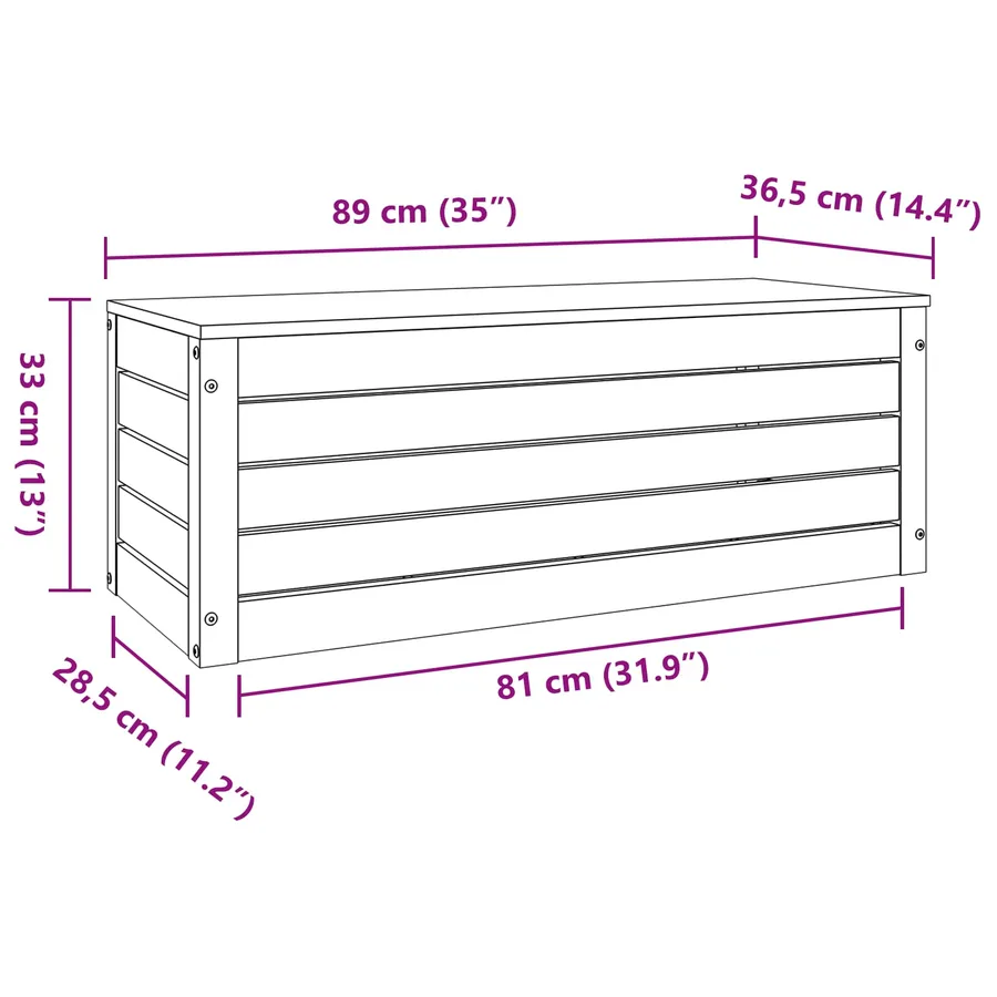 Boîte de rangement avec stockage Cire marron 89 x 36,5 x 33 cm - 10