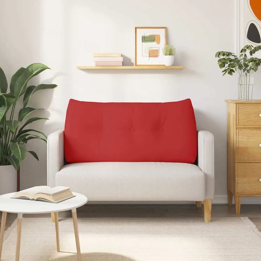 Coussin de Dos Rouge 100 x 24 x 50 cm tissu - 4