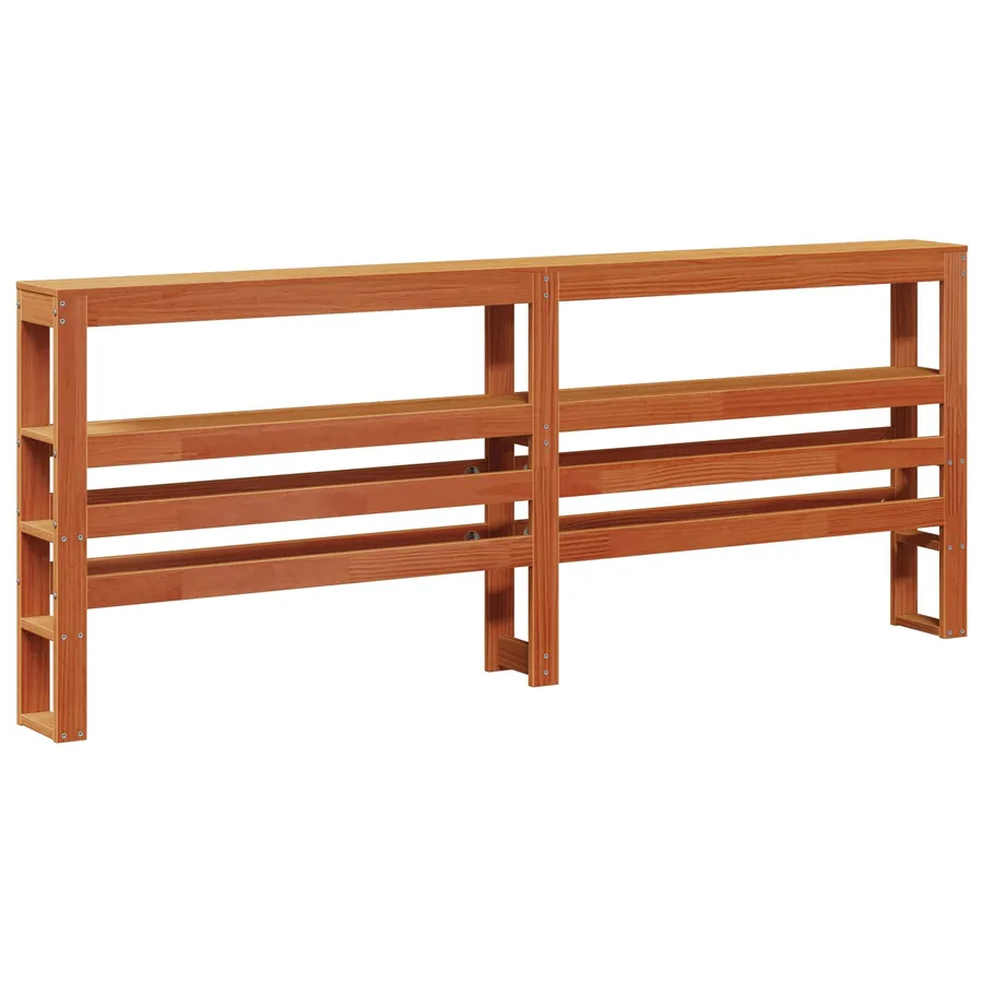 Cadre de lit avec stockage 2 pcs Cire marron Bois de Pin Massif - 4