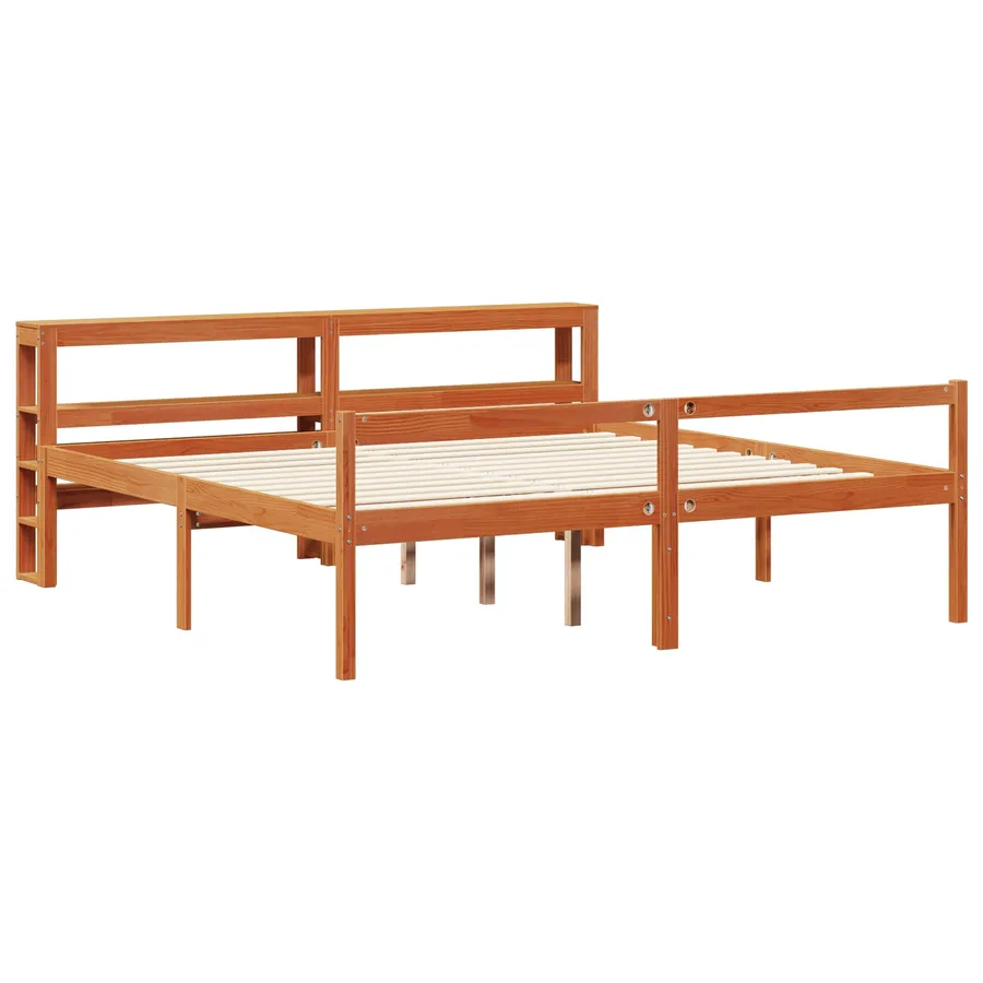 Cadre de lit avec stockage 2 pcs Cire marron Bois de Pin Massif - 5