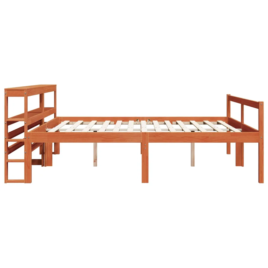 Cadre de lit avec stockage 2 pcs Cire marron Bois de Pin Massif - 7