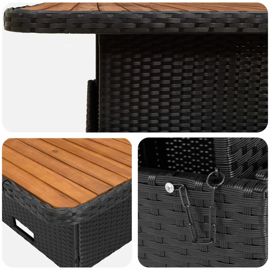 Ensembles de meubles avec oreiller 6 pcs Noir Rotin PE - 10