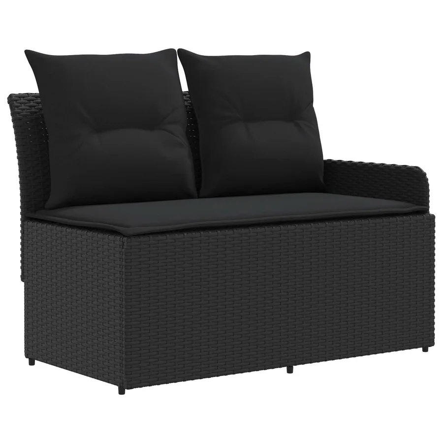 Ensembles de meubles avec oreiller 6 pcs Noir Rotin PE - 5
