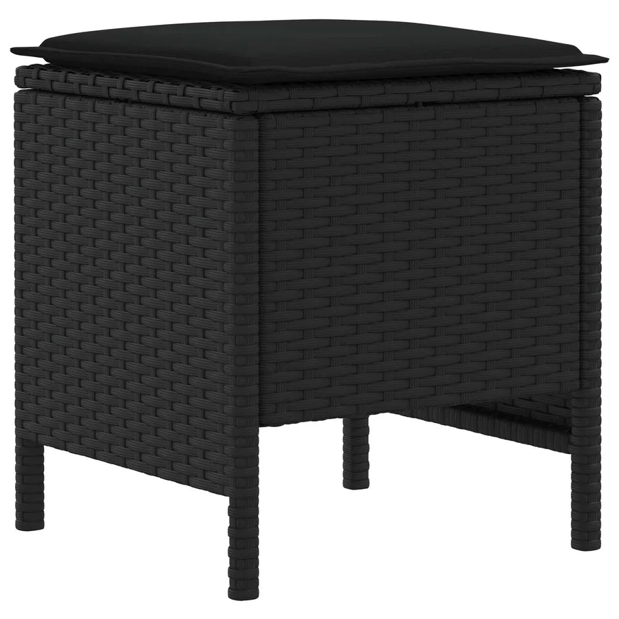 Ensembles de meubles avec oreiller 6 pcs Noir Rotin PE - 7