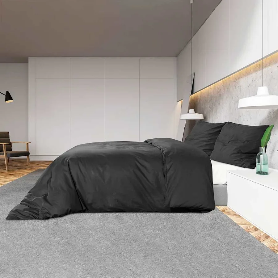 Ensemble de housse de couette Noir 260x240 cm Microfibre légère - 4