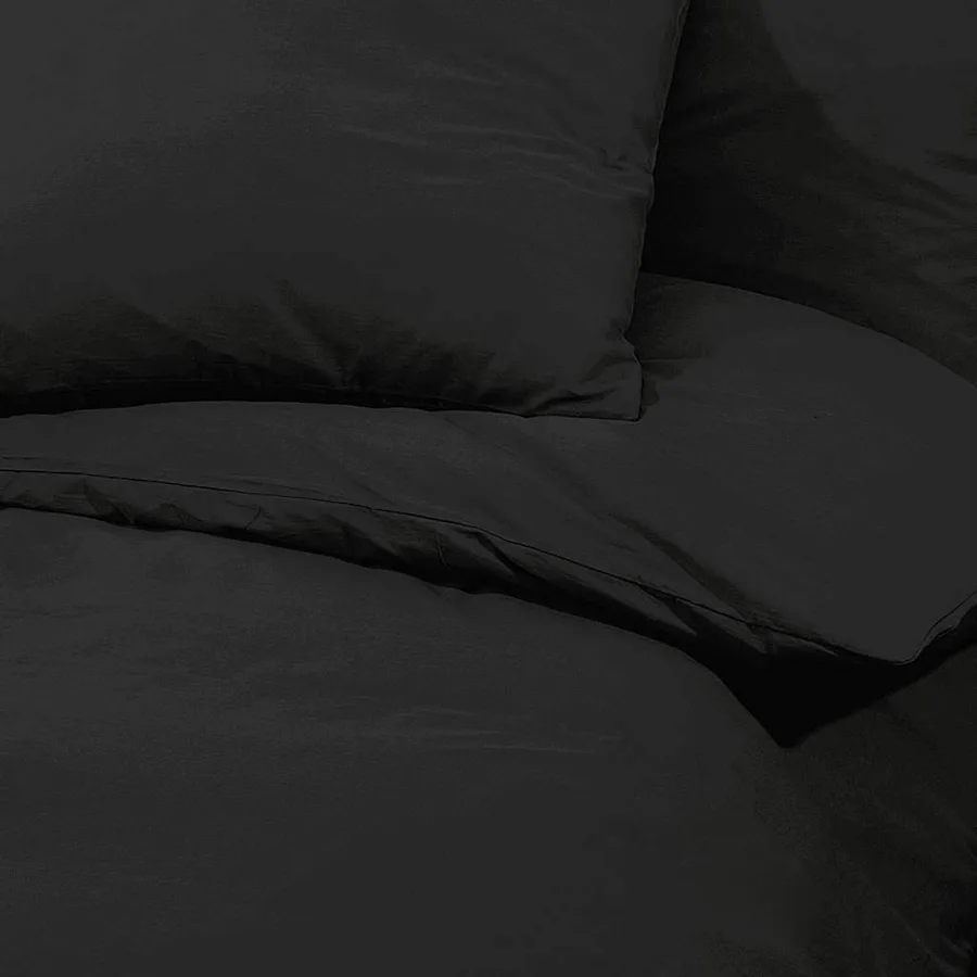 Ensemble de housse de couette Noir 260x240 cm Microfibre légère - 7