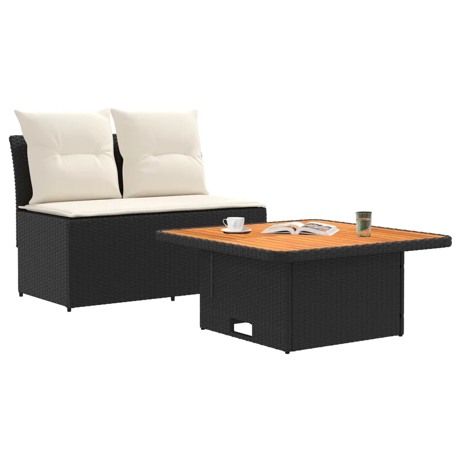 2 Pièce Canapé du milieu de jardin avec table relevable - 3