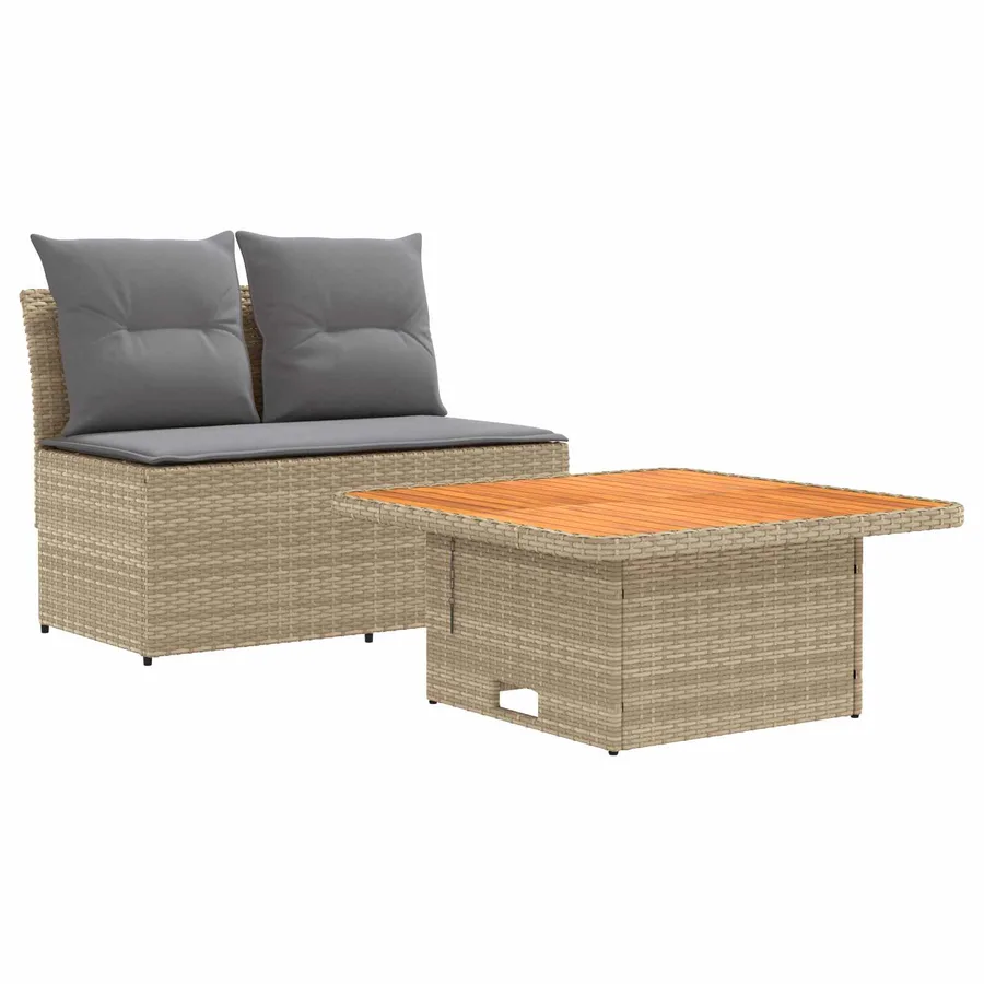 2 Pièce Canapé du milieu de jardin avec table relevable - 2