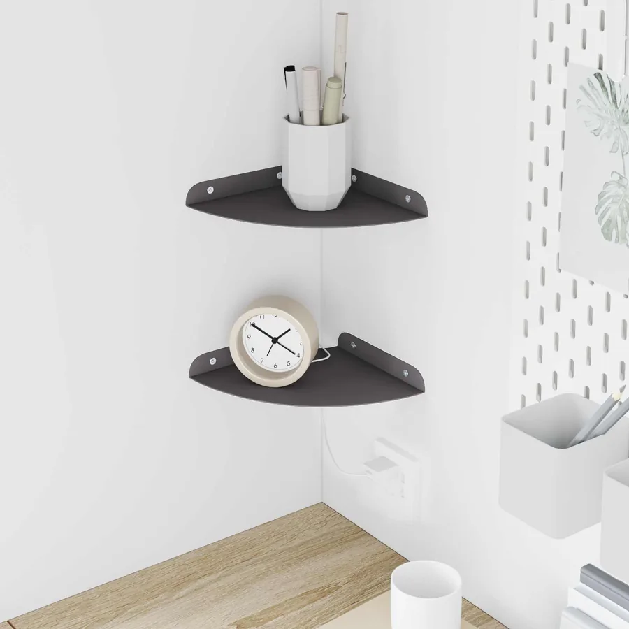 Étagère flottante avec étagère 2 pcs Noir 18 x 18 x 2 cm