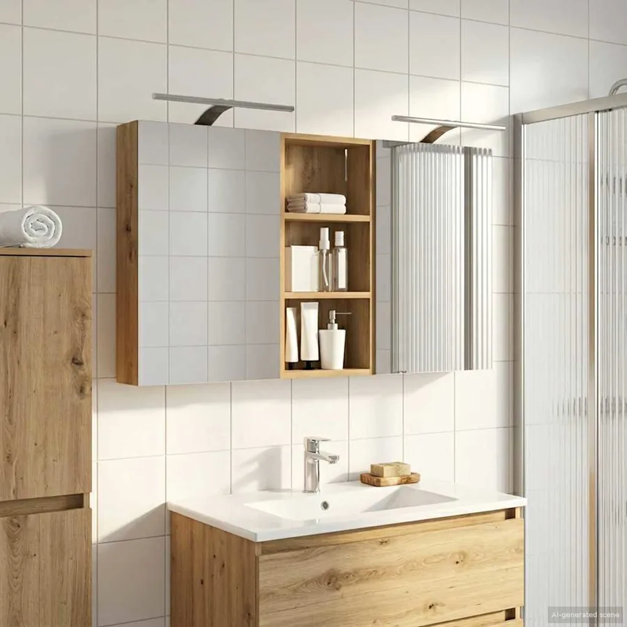 Ensemble de Meubles de Salle de Bain 3 pc 110 x 10,5 x 60,5 cm