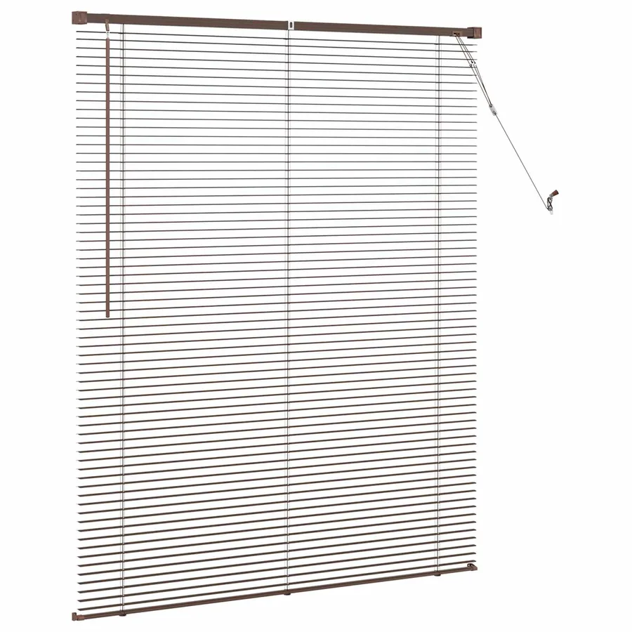 Store Vénitien Marron foncé avec motif 150 x 110 cm 25 mm PVC - 5