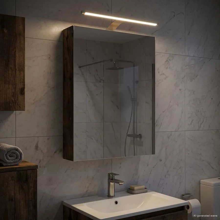 Armoire Miroir de Salle de Bain Chêne fumé 40 x 10,5 x 60,5 cm