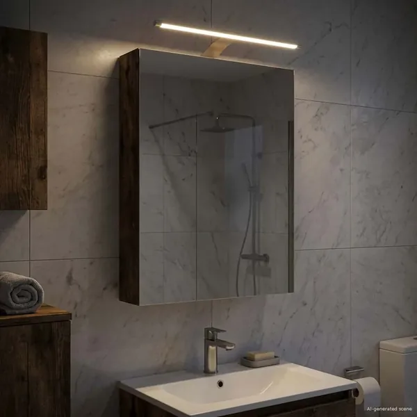Armoire Miroir de Salle de Bain Chêne fumé 40 x 10,5 x 60,5 cm
