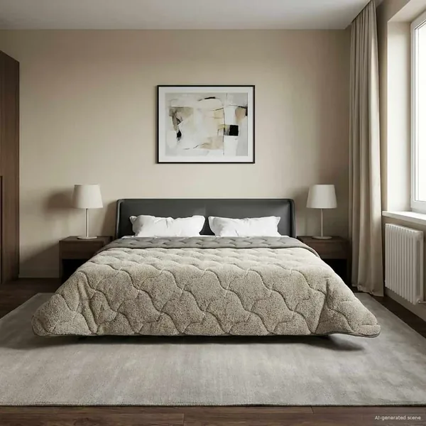 Duvet d'été simple Matelassé Gris clair 200 x 200 cm