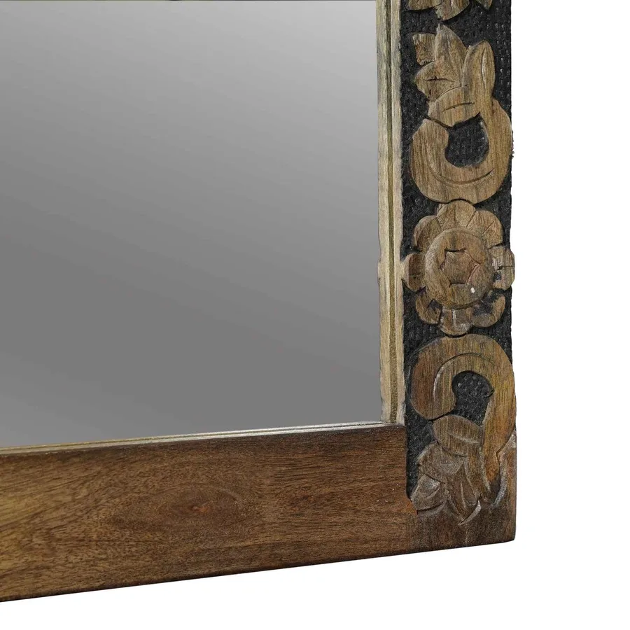 Miroir mural Brun Noyé 70 x 50 cm Bois d'ingénierie et verre - 5