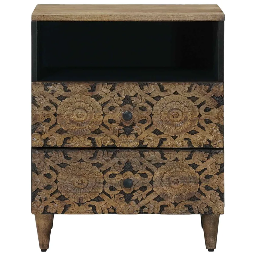 Armoire de lit Marron 50 x 33 x 60 cm Bois de mangue massif - 3