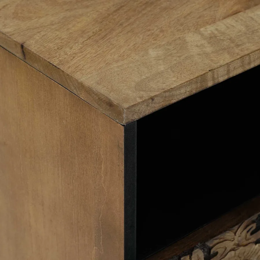 Armoire de lit Marron 50 x 33 x 60 cm Bois de mangue massif - 6