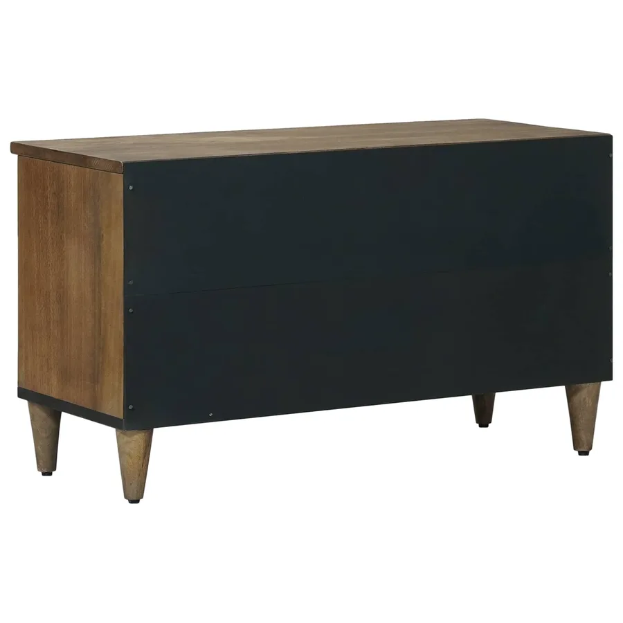 Meuble TV Marron 80 x 33,5 x 46 cm Bois de mangue massif - 5