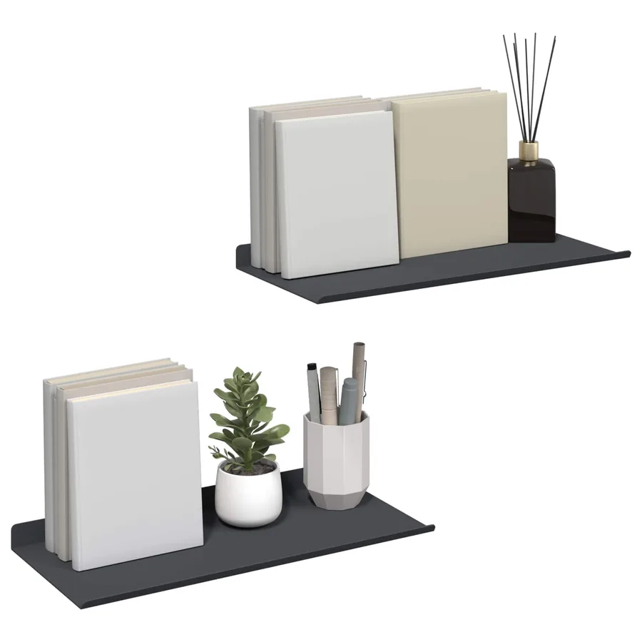 Étagère flottante 2 pcs Anthracite 40 x 18 x 2,5 cm Acier - 3