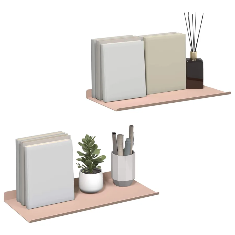 Étagère flottante 2 pcs Rose 40 x 18 x 2,5 cm Acier - 3