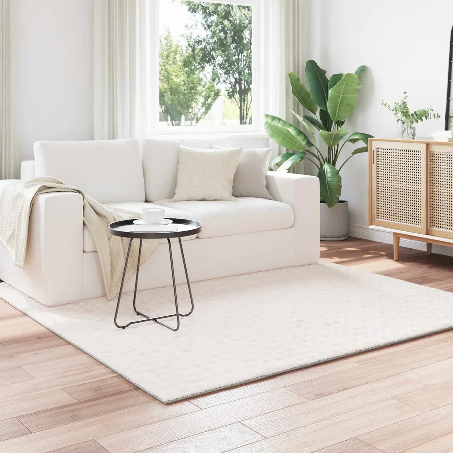 Tapis de surface Carré SIROLO Crème 200 x 200 cm Polyester