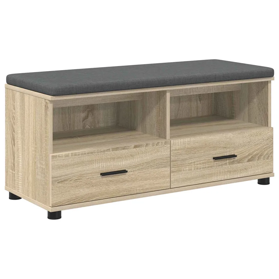 Banc d'entrée avec coussin Chêne Sonoma 100 x 38 x 46 cm - 2