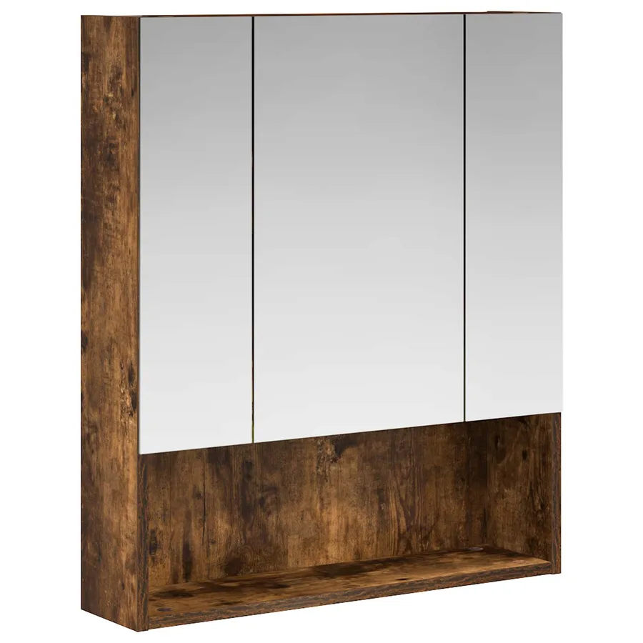 Armoire Miroir de Salle de Bain Chêne fumé 60 x 14.5 x 70 cm - 2